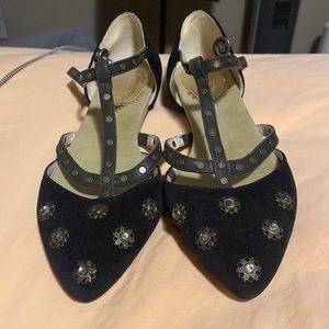 Joyfolie Velvet Embellished Flats - 5